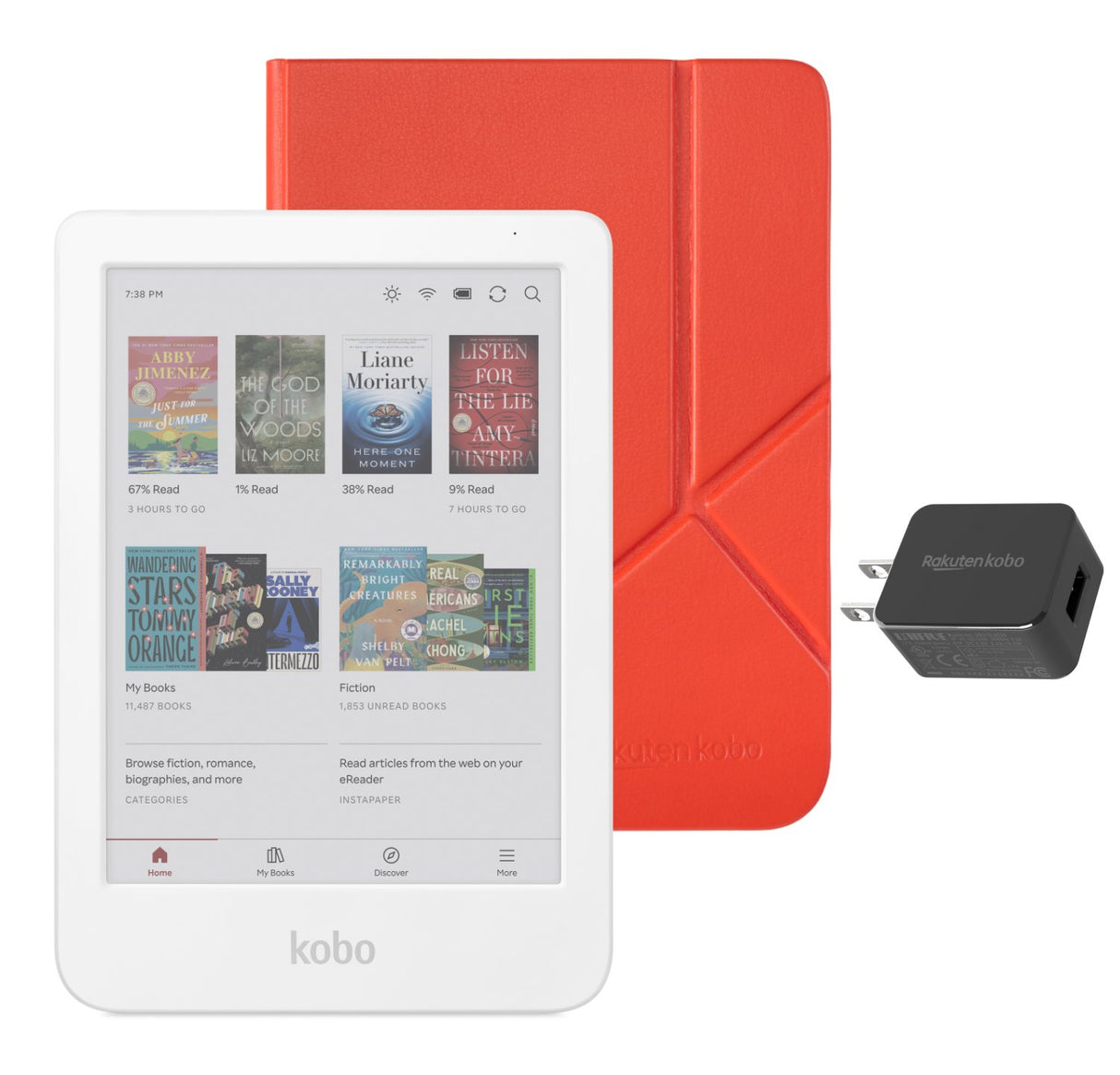 Kobo Clara Colour eReader (White) Case Bundle