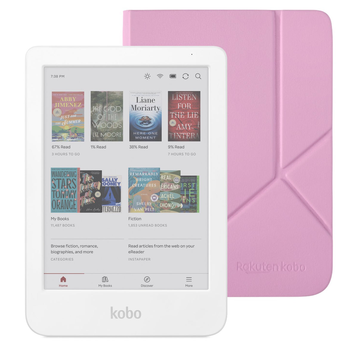 Kobo Clara Colour eReader (White) Case Bundle