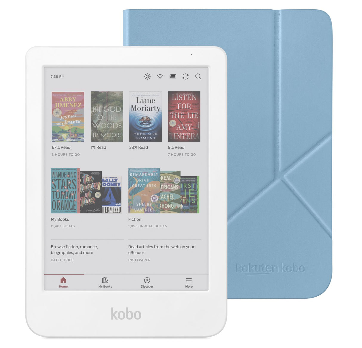 Kobo Clara Colour eReader (White) Case Bundle