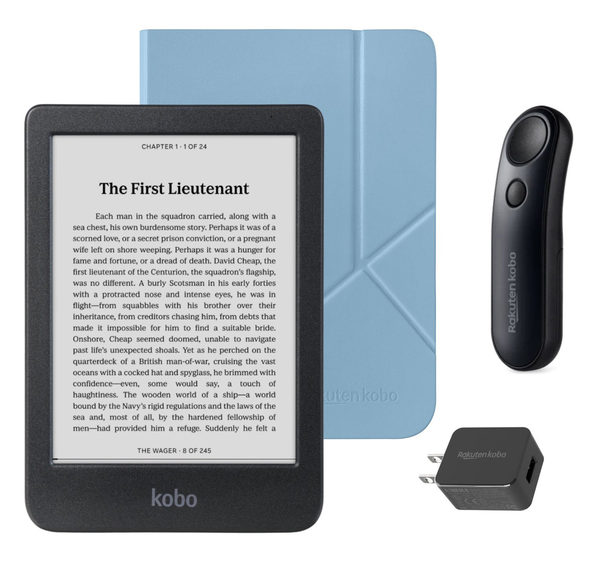 Kobo Clara BW eReader with SleepCover & Black Remote Page Turner Bundle