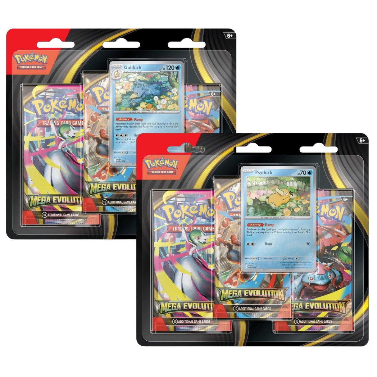 Pokemon ME1 Mega Evolution 3-Pack Blisters | Psyduck and Golduck