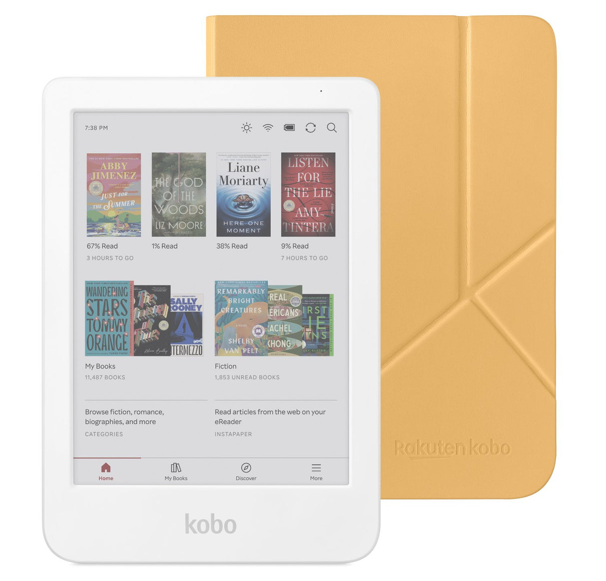 Kobo Clara Colour eReader (White) Case Bundle