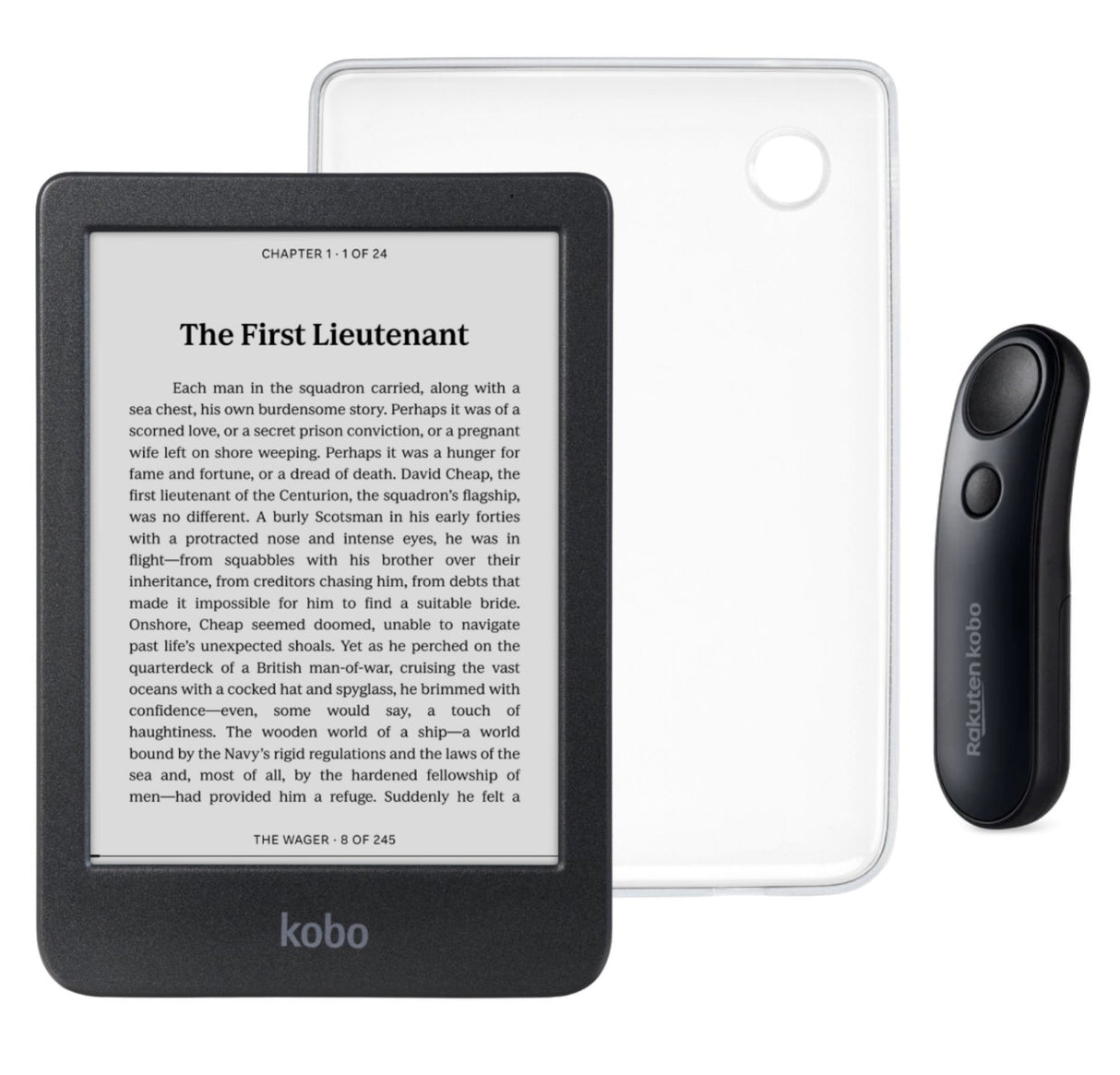 Kobo Clara BW eReader with SleepCover & Black Remote Page Turner Bundle