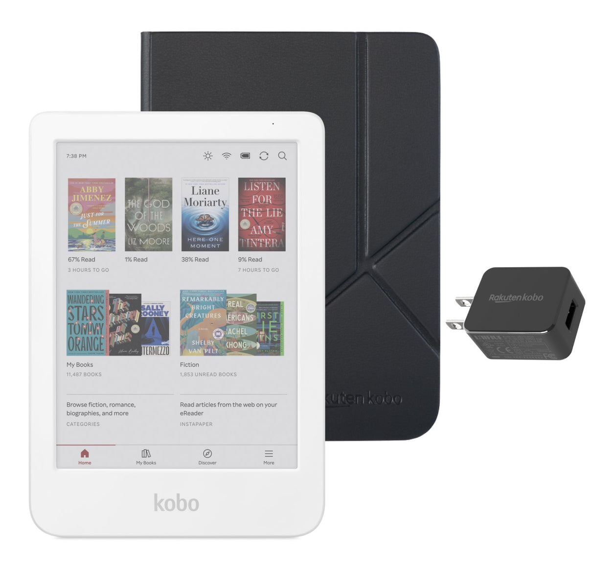 Kobo Clara Colour eReader (White) Case Bundle