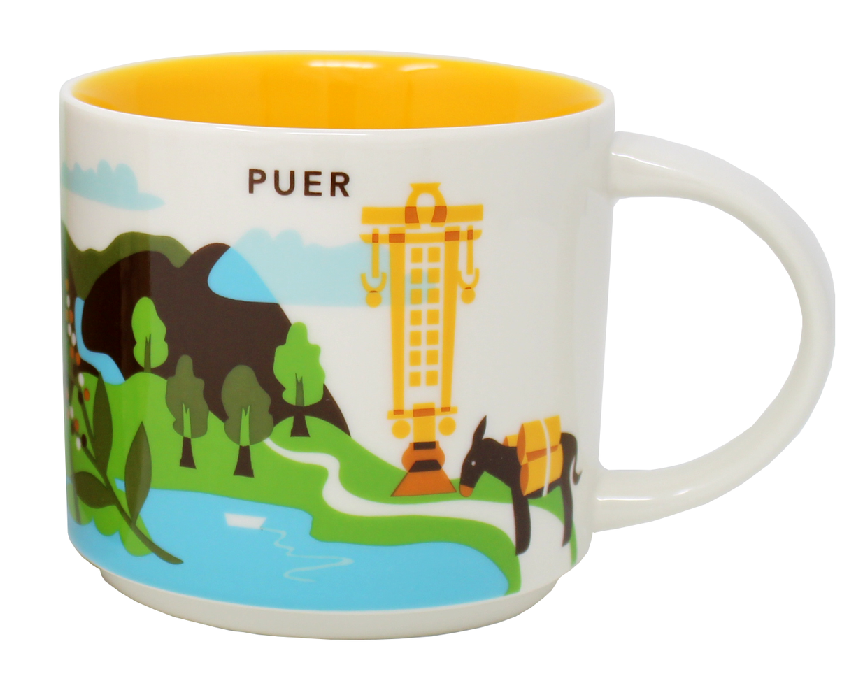 Starbucks You Are Here Series Puer Ceramic Mug, 14 Oz