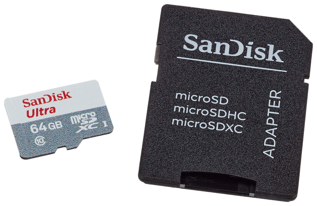 SanDisk Ultra 64GB microSDXC UHS-I Class 10 Memory Card with Adapter