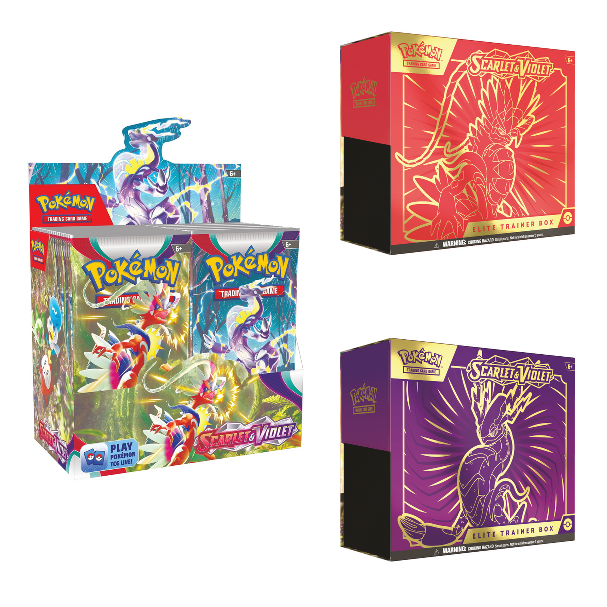 Pokemon TCG Scarlet & Violet Booster Box + 2 Elite Trainer Box Bundle