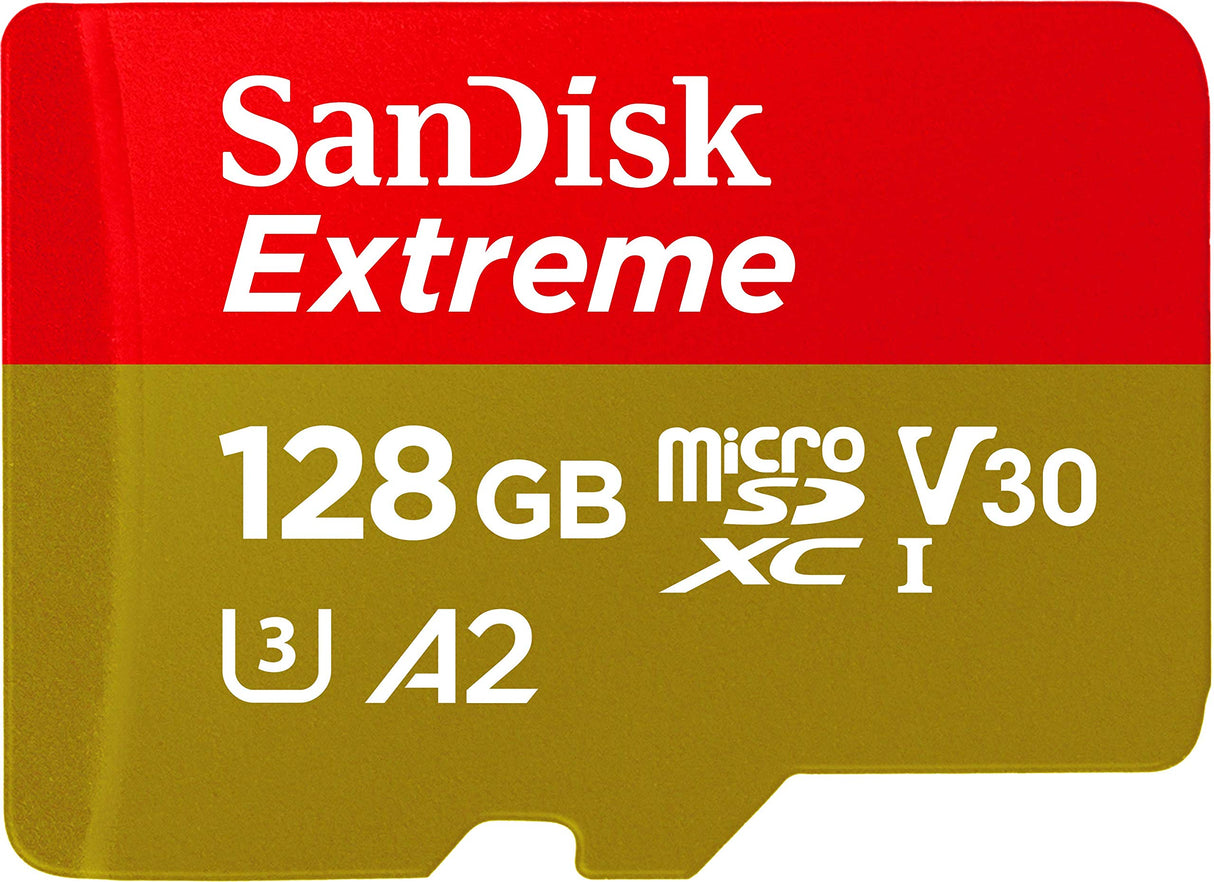 SanDisk 128GB Extreme microSD UHS-I Card with Adapter - U3 A2 - SDSQXA1-128G-GN6MA