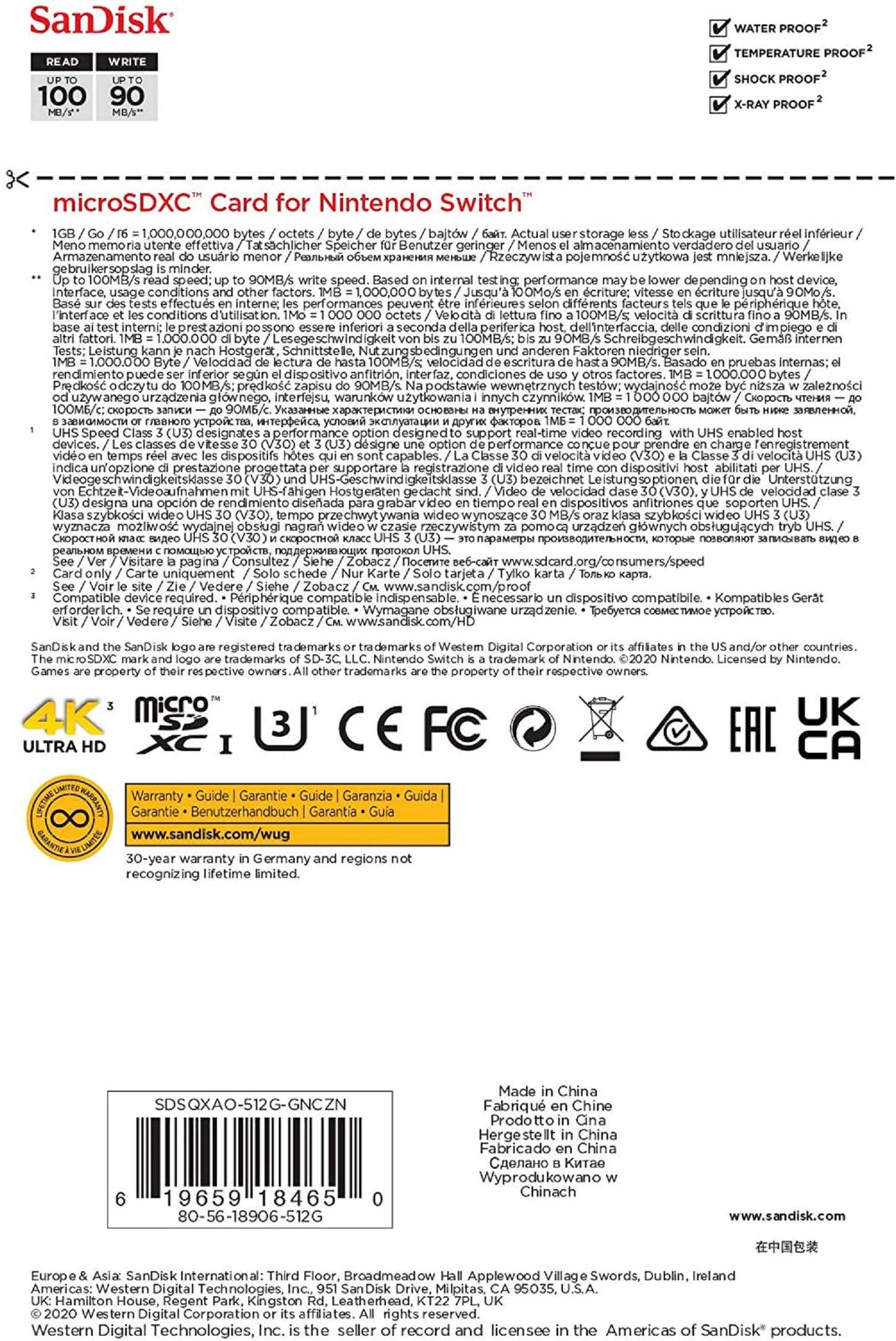 SanDisk 512GB microSDXC UHS-I-Memory-Card for Nintendo-Switch - SDSQXAO-512G-GNCZN