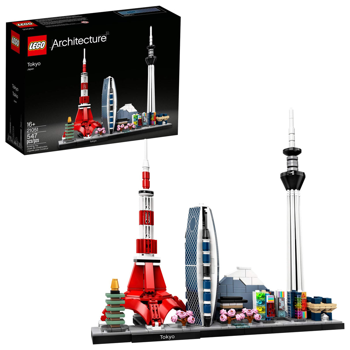 LEGO Architecture Skylines: Tokyo 21051 Building Kit, Collectible Architecture Building Set for Adults, New 2020 (547 Pieces) (Open Box, Like New)
