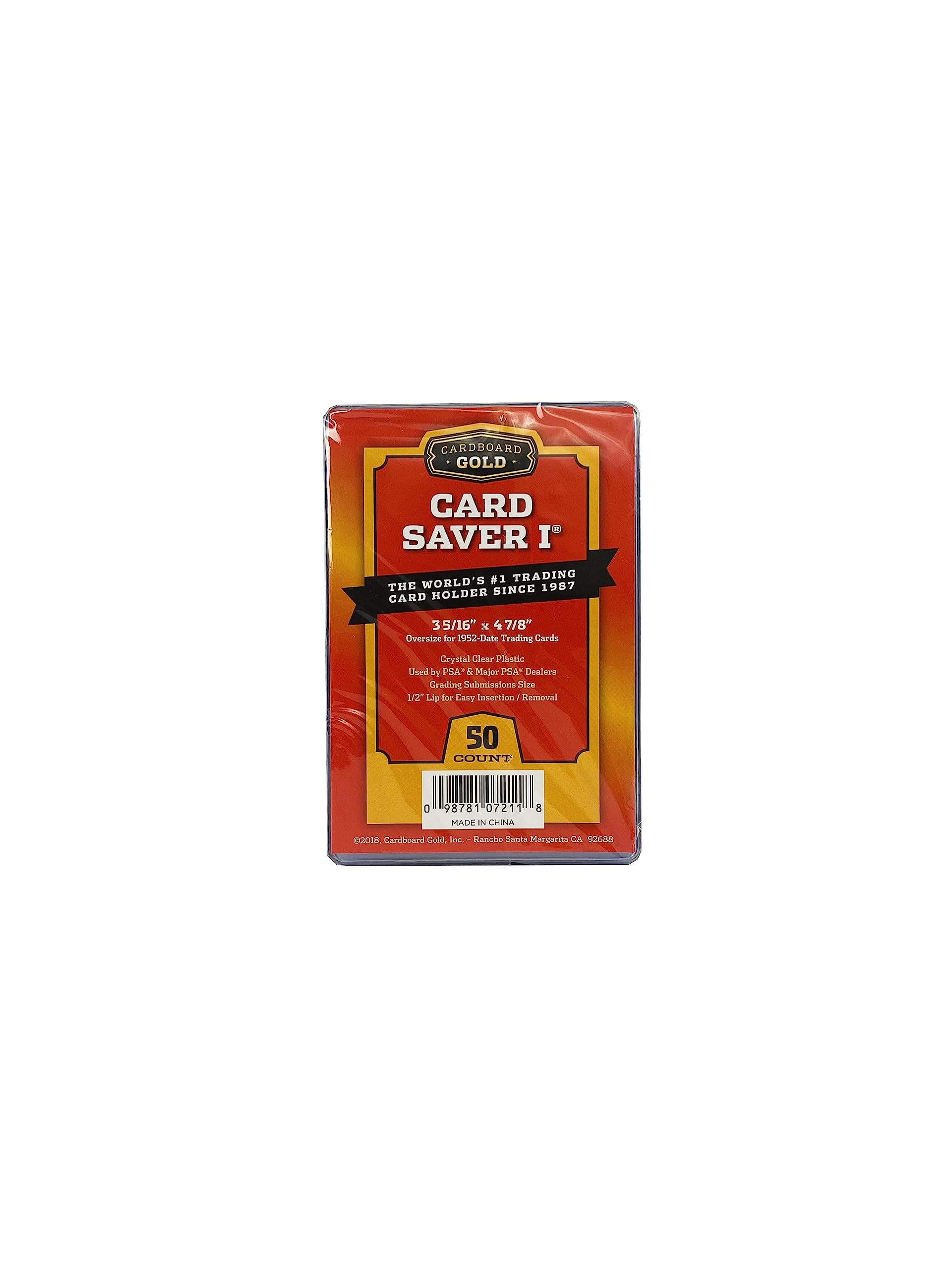 Cardboard Gold Card Saver 1 - 50ct Semi-Rigid Card Holders  - PSA Submission Size