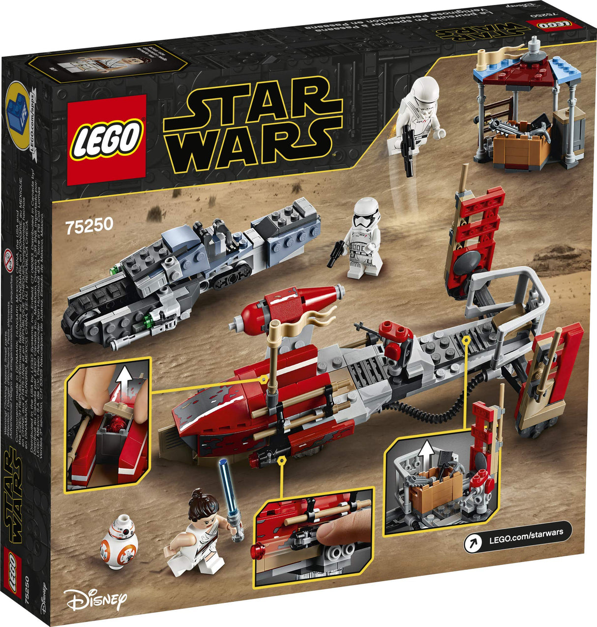 LEGO Star Wars: The Rise of Skywalker Pasaana Speeder Chase 75250 Hovering Transport Speeder Building Kit with Action Figures, New 2019 (373 Pieces)