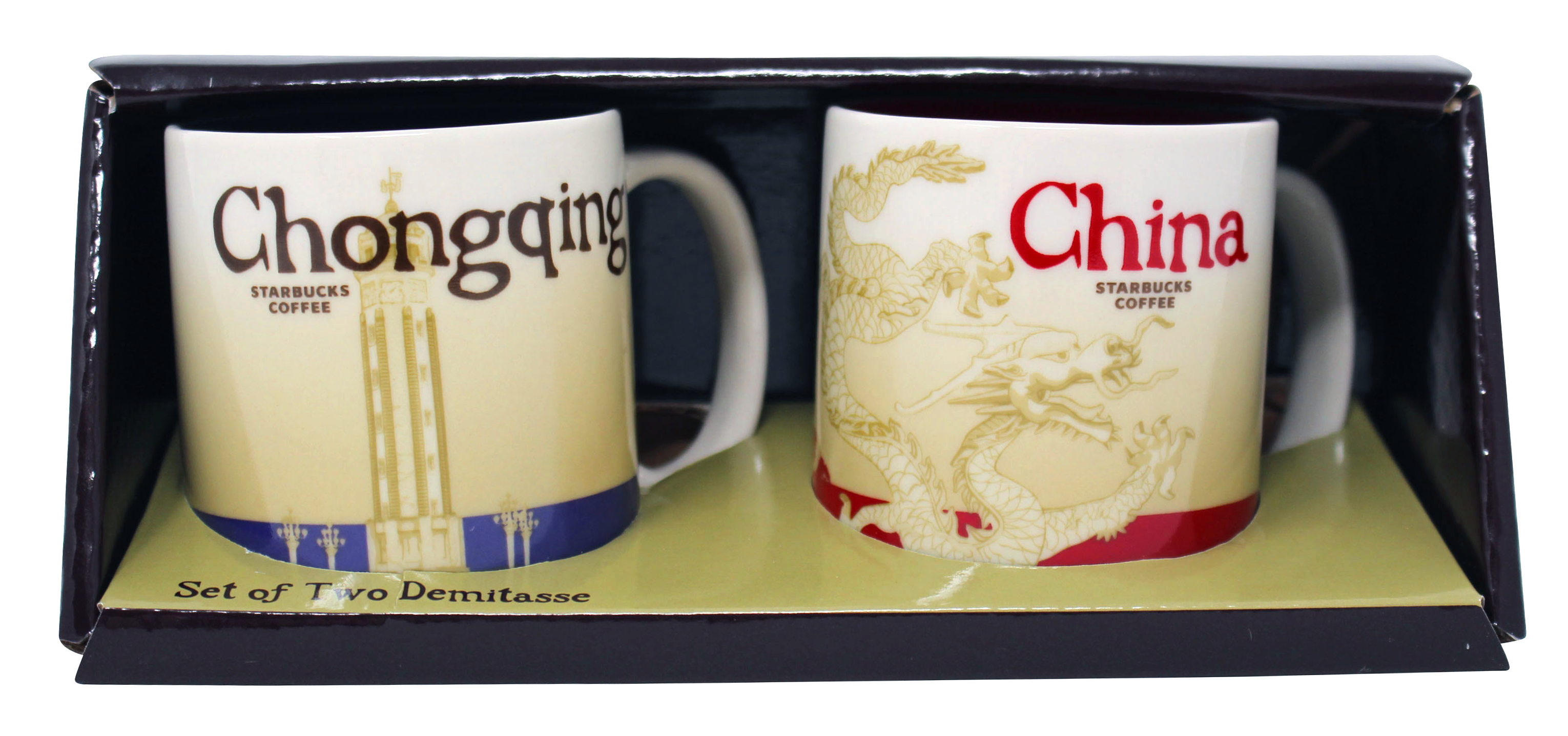 Starbucks Global Icon Series Chongqing and China Demitasse Mugs, 3 Oz (Set of 2)
