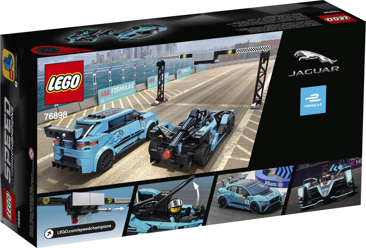 LEGO Speed Champions Formula E Panasonic Jaguar Racing Gen2 car and Jaguar I-PACE eTROPHY 76898 Building Kit, New 2020 (565 Pieces)