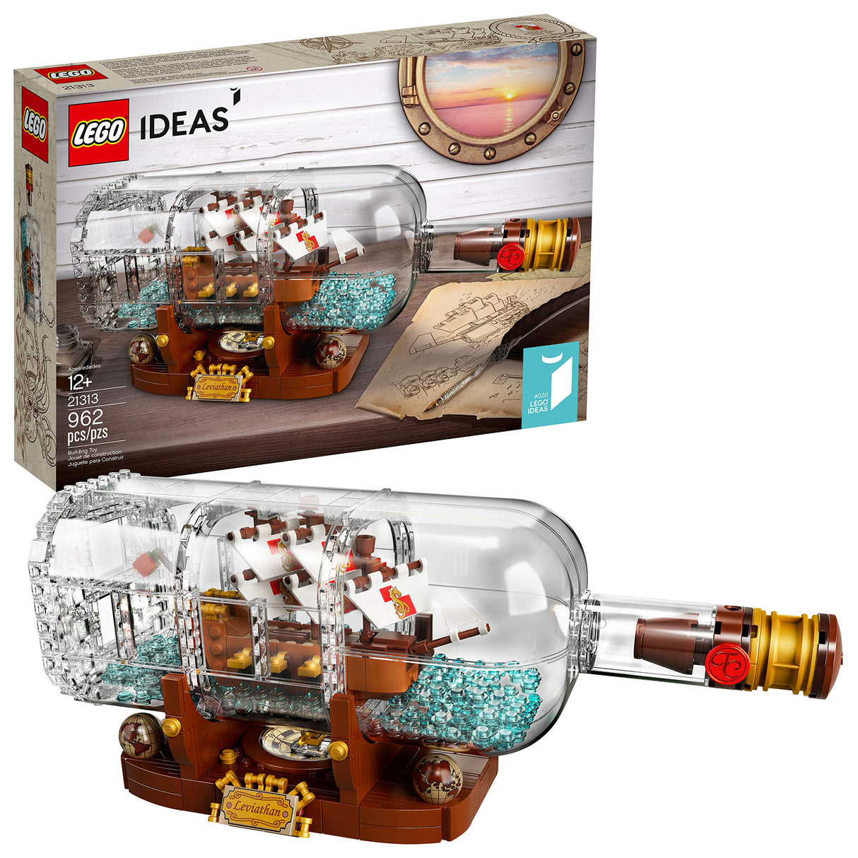 Lego IDEAS 21313 Ship in a Bottle Building Kit (962 pieces)