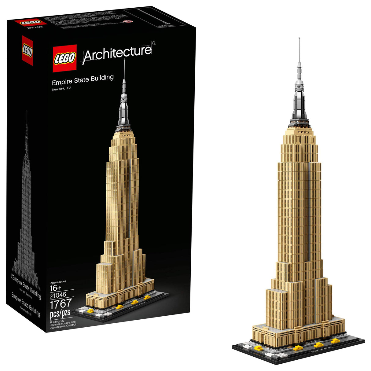 LEGO Architecture Empire State Building 21046 New York City Skyline Architecture Model Kit for Adults and Kids, Build It Yourself Model Skyscraper, New 2019 (1767 Pieces)