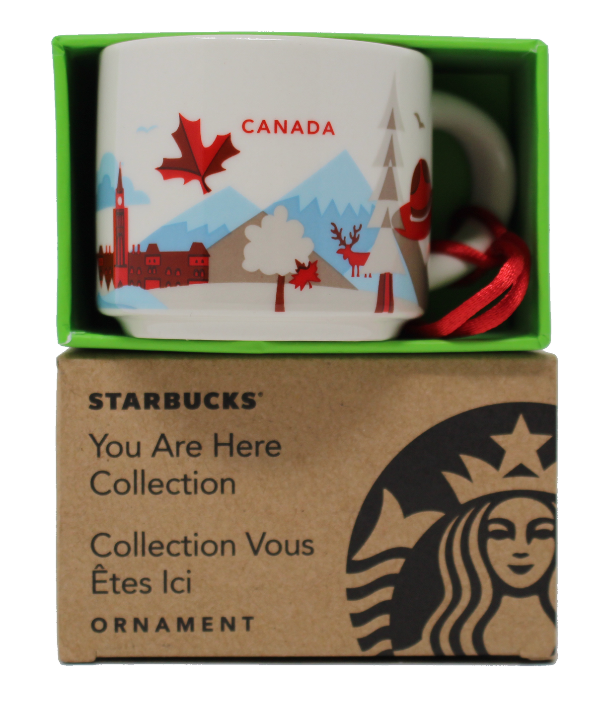 Starbucks You Are Here Series Canada Ceramic Demitasse Ornament Mug, 2 Oz