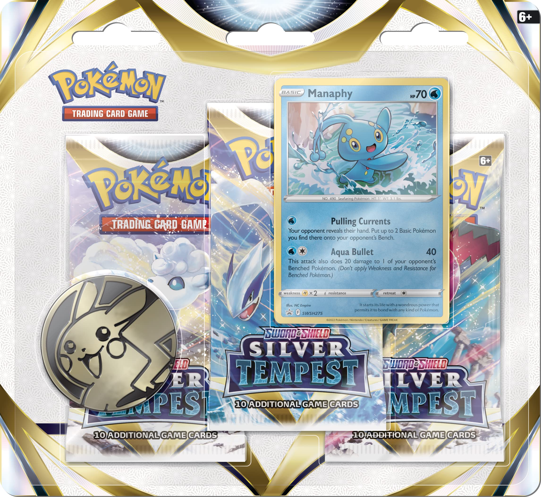 Pokémon Silver Tempest Triple Pack Manaphy Booster