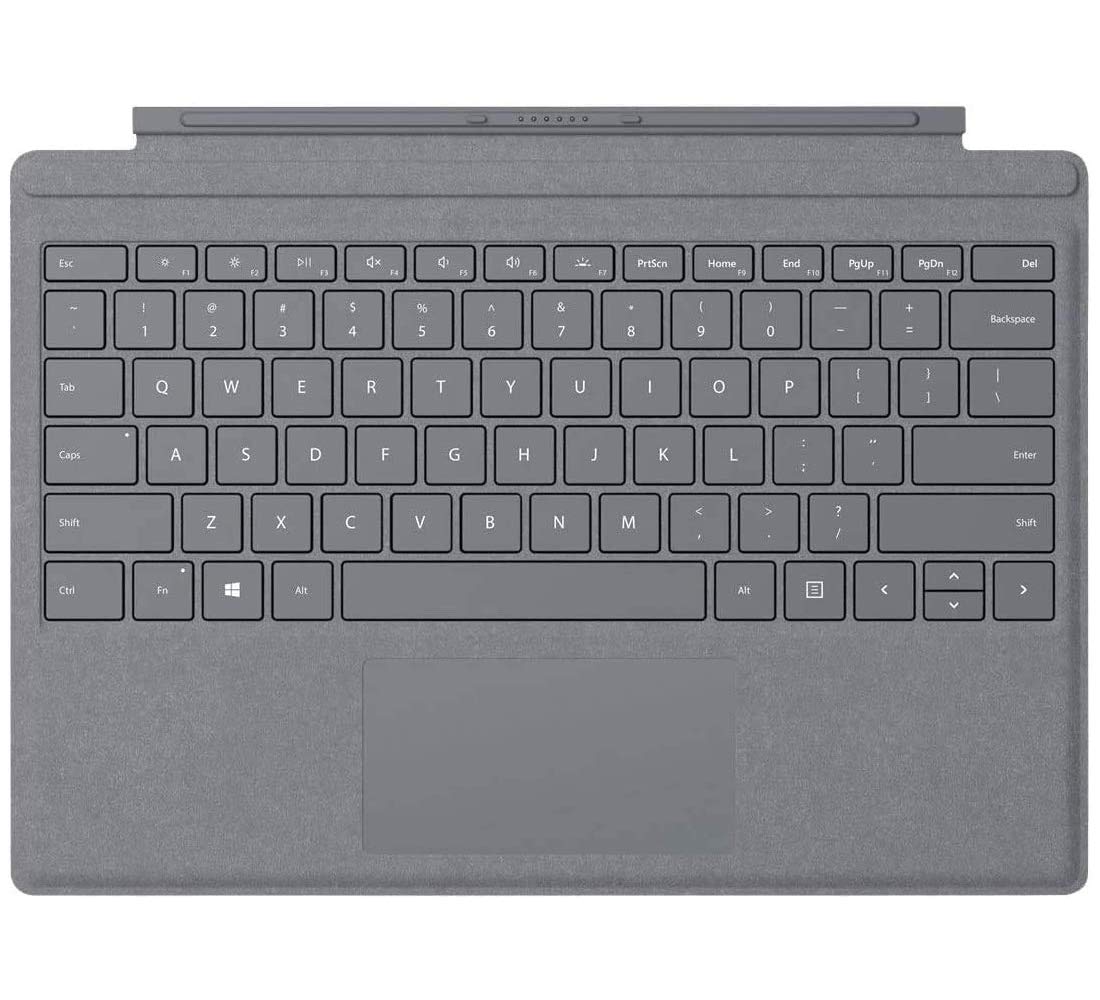 Microsoft Surface Pro Signature Type Cover - Constructed with Alcantara, Durable, Stain-Resistant Material, Light Charcoal - FFQ-00141 (Open Box, Like New)
