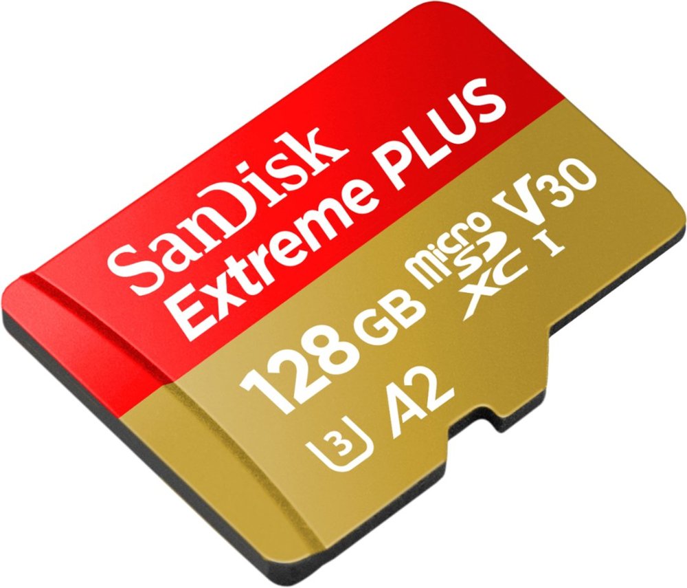 SanDisk 128GB Extreme PLUS microSDXC UHS-I Card with Adapter - U3 A2 V30 170MB/s