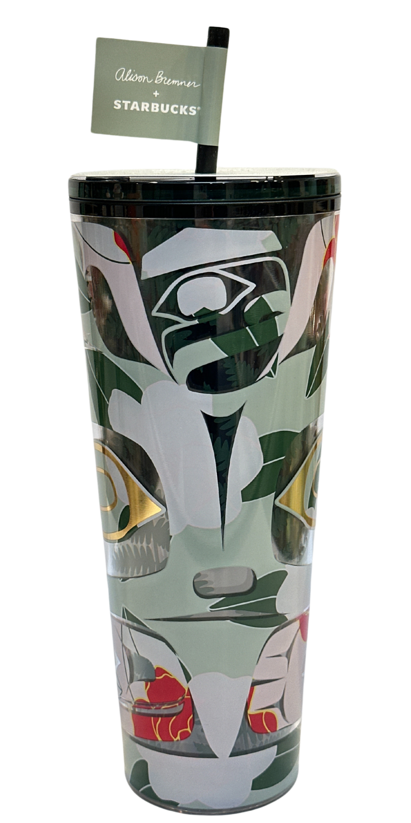 Starbucks Artist Collaboration Series Alison Bremner Winter 2024 Cold Tumbler with Straw, 24 Oz