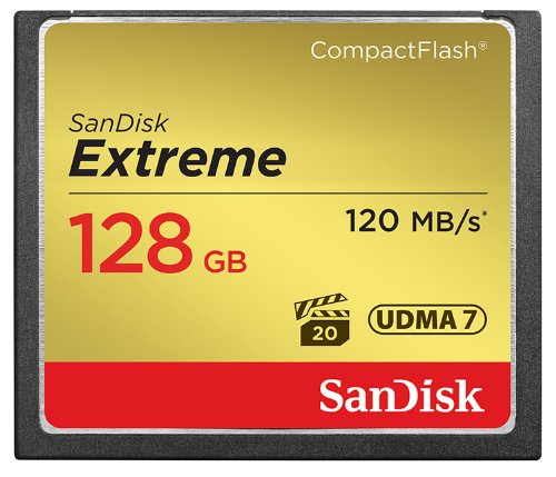 SanDisk Extreme 128GB CompactFlash CF Card UDMA 7 Speed Up To 120MB/ (SDCFXS-128G)