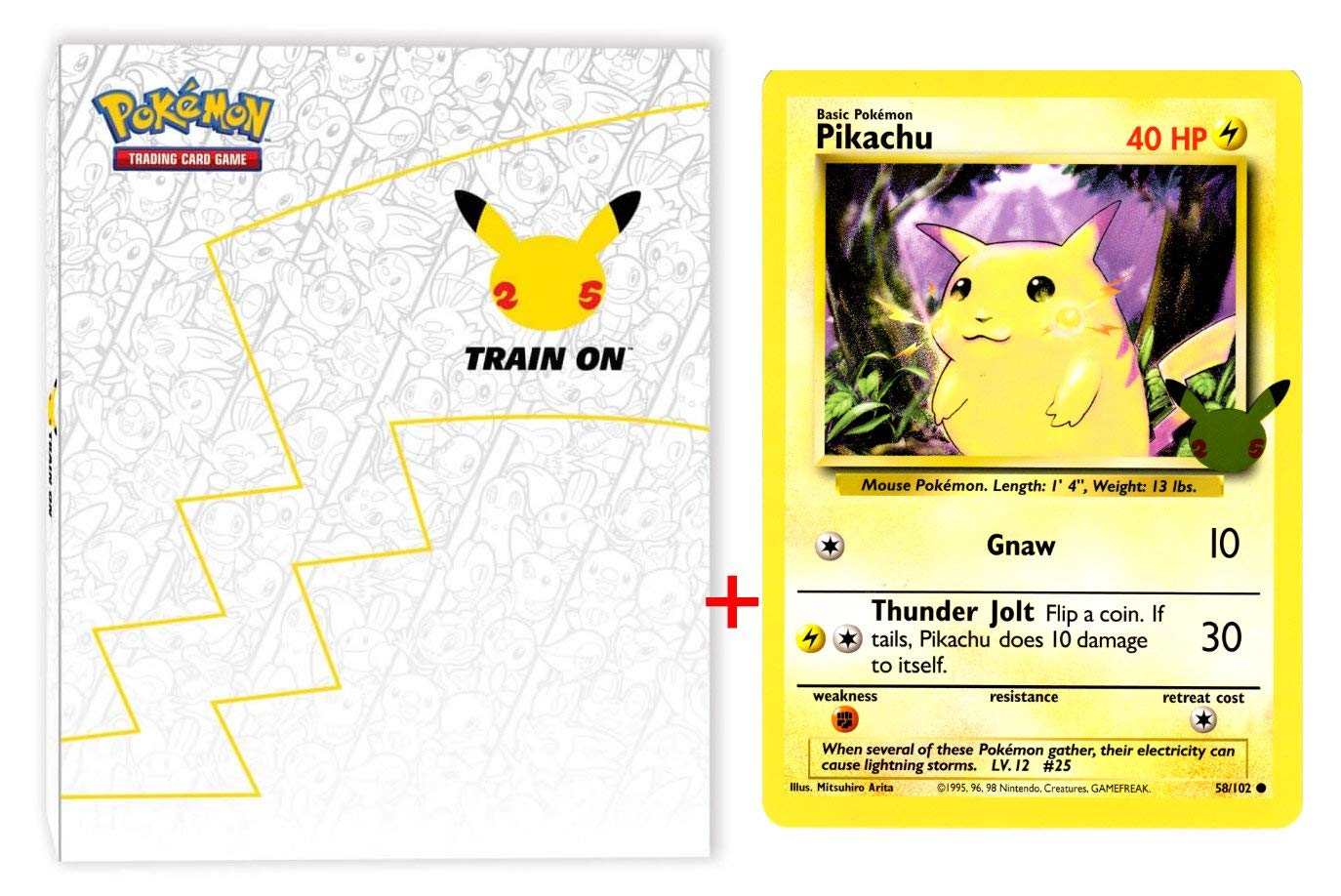 Pokemon TCG 25th Anniversary First Partner Collector's Binder for Oversized Cards with Pikachu Jumbo