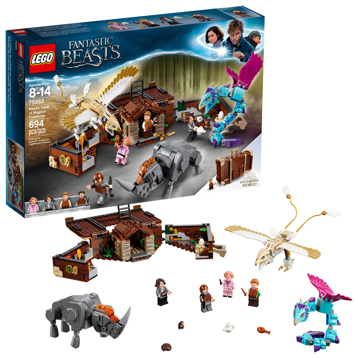 LEGO Harry Potter Newts Case of Magical Creatures Building Kit 75952 (694 Piece), Multicolor (Like New, Open Box)