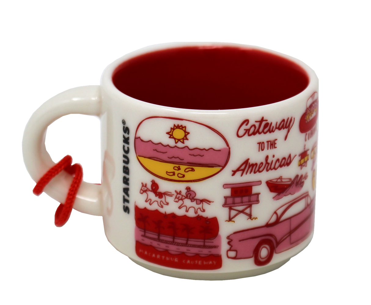 Starbucks Miami Been There Collection Ceramic Coffee Demitasse Ornament 2 Oz