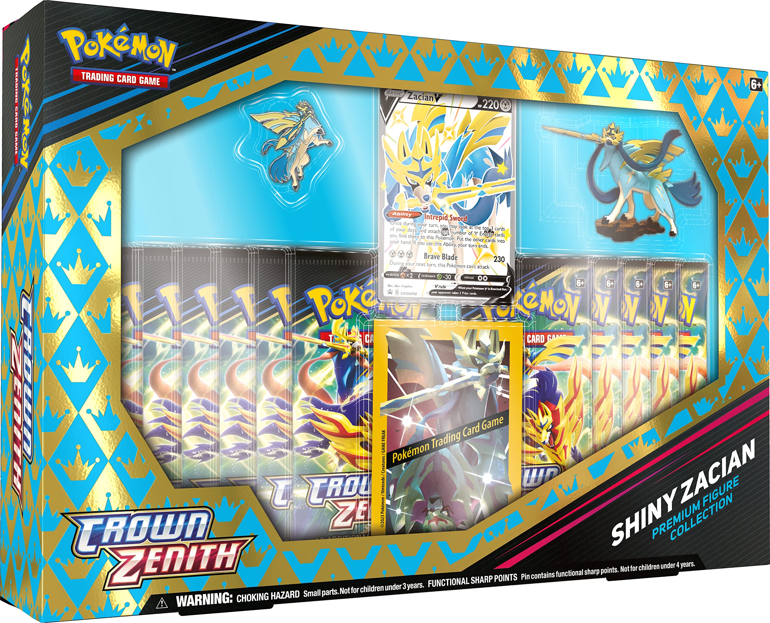 Pokemon Crown Zenith Shiny Zacian Premium Figure Collection