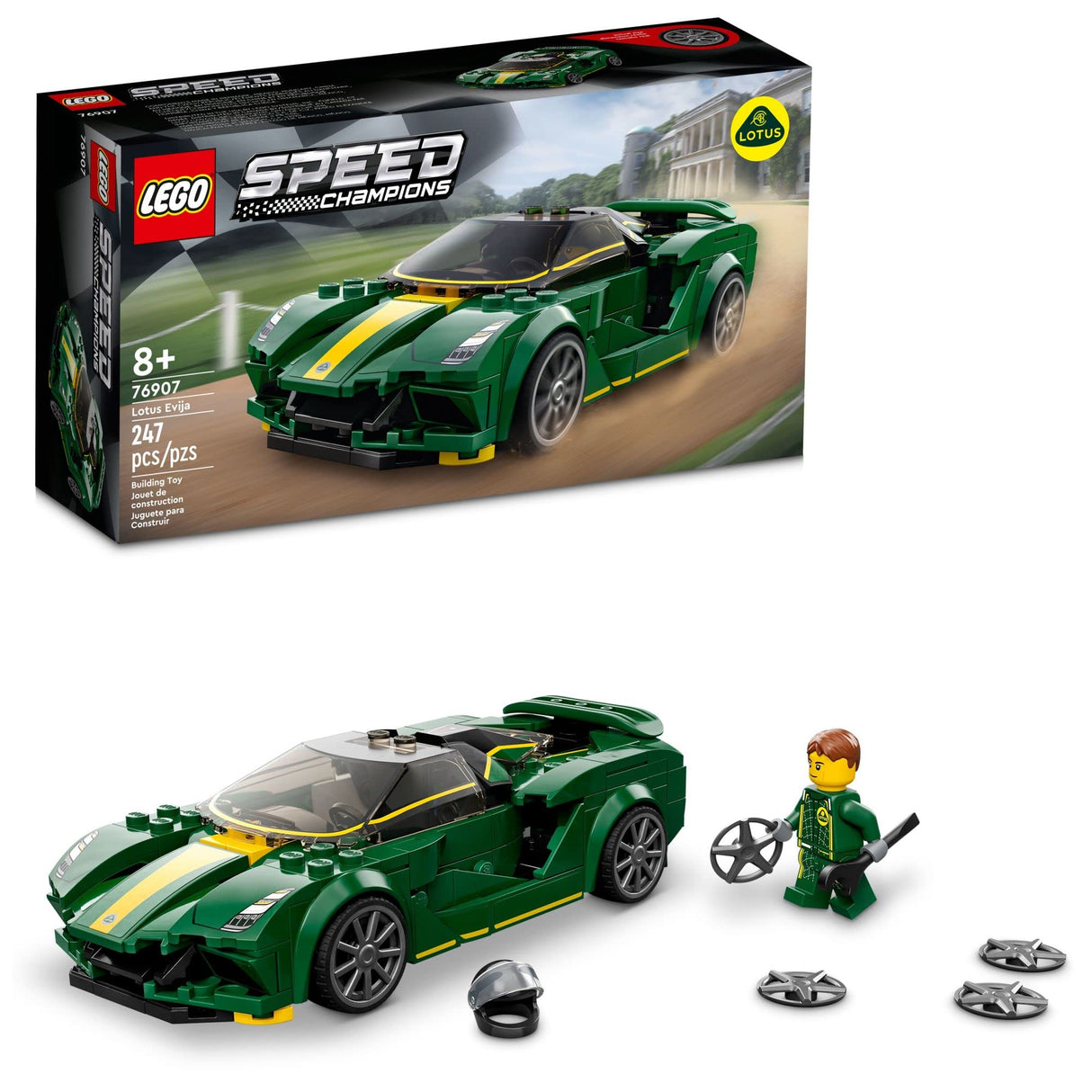 LEGO Speed Champions Lotus Evija 76907 Building Toy Set for Kids, Boys, and Girls Ages 8+ (247 Pieces) (Like New, Open Box)