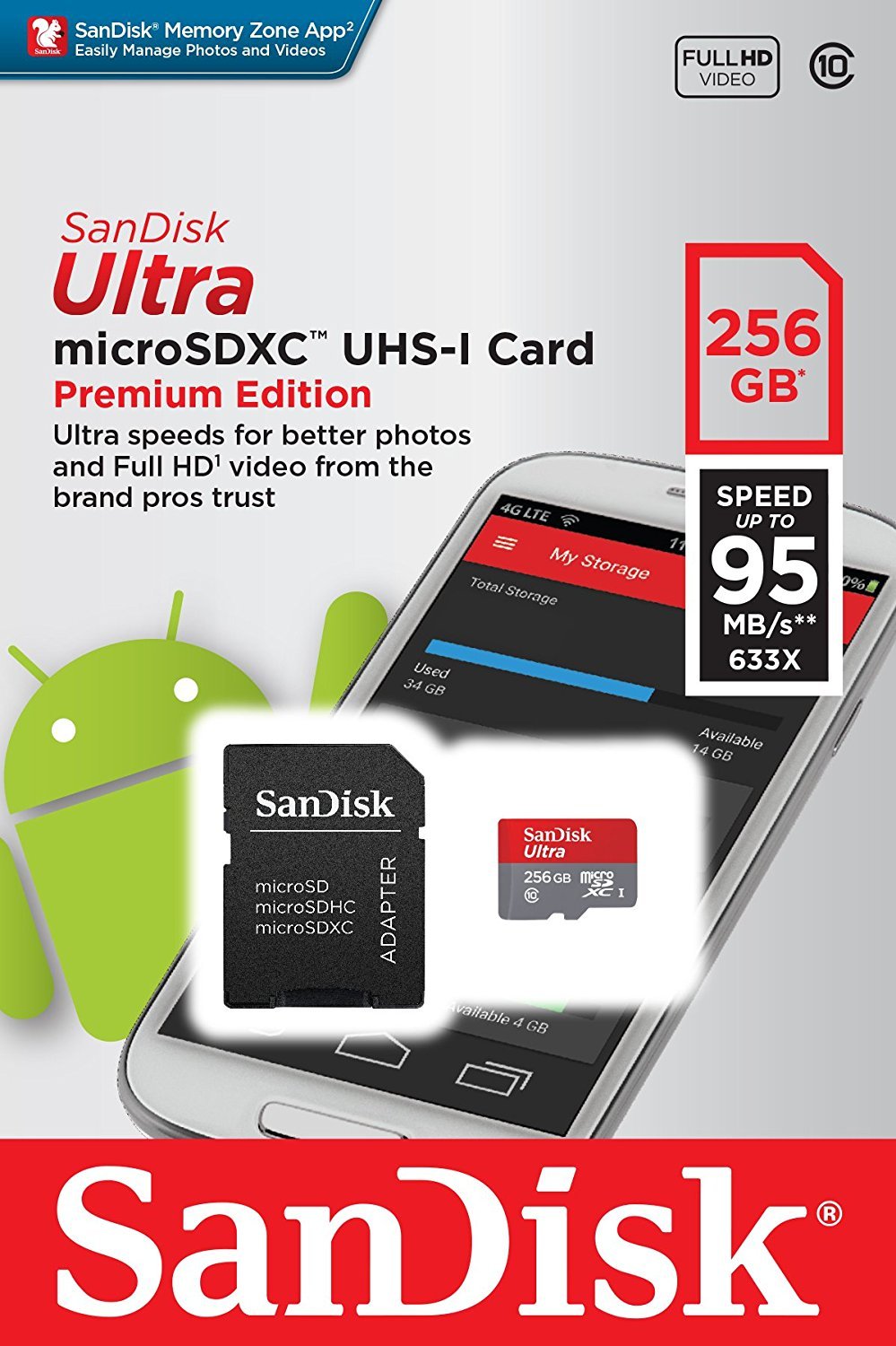 Professional Ultra SanDisk 256GB Samsung Galaxy S7 MicroSDXC card with CUSTOM Hi-Speed, Lossless Format! Includes Standard SD Adapter. (UHS-1 Class 10 Certified 100MB/s)