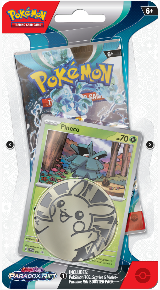 Pokemon TCG: Scarlet & Violet - Paradox Rift - Checklane Blister Pack (Random, Pineco OR Sinistea)