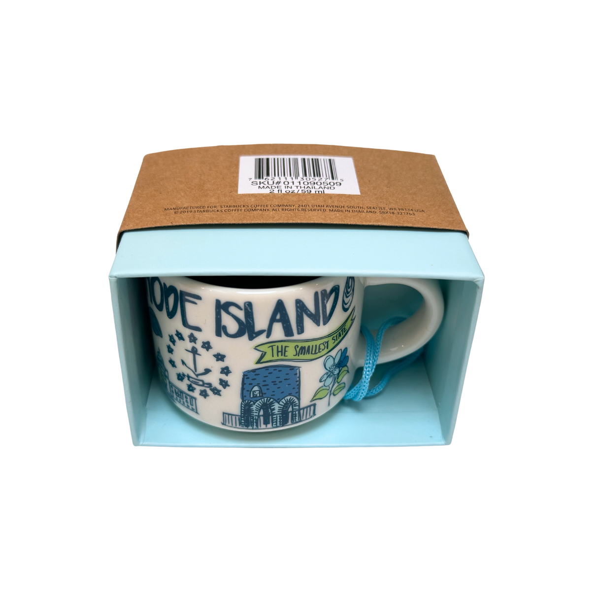 Starbucks Been There Series Rhode Island Ceramic Demitasse Ornament Mug, 2 Oz