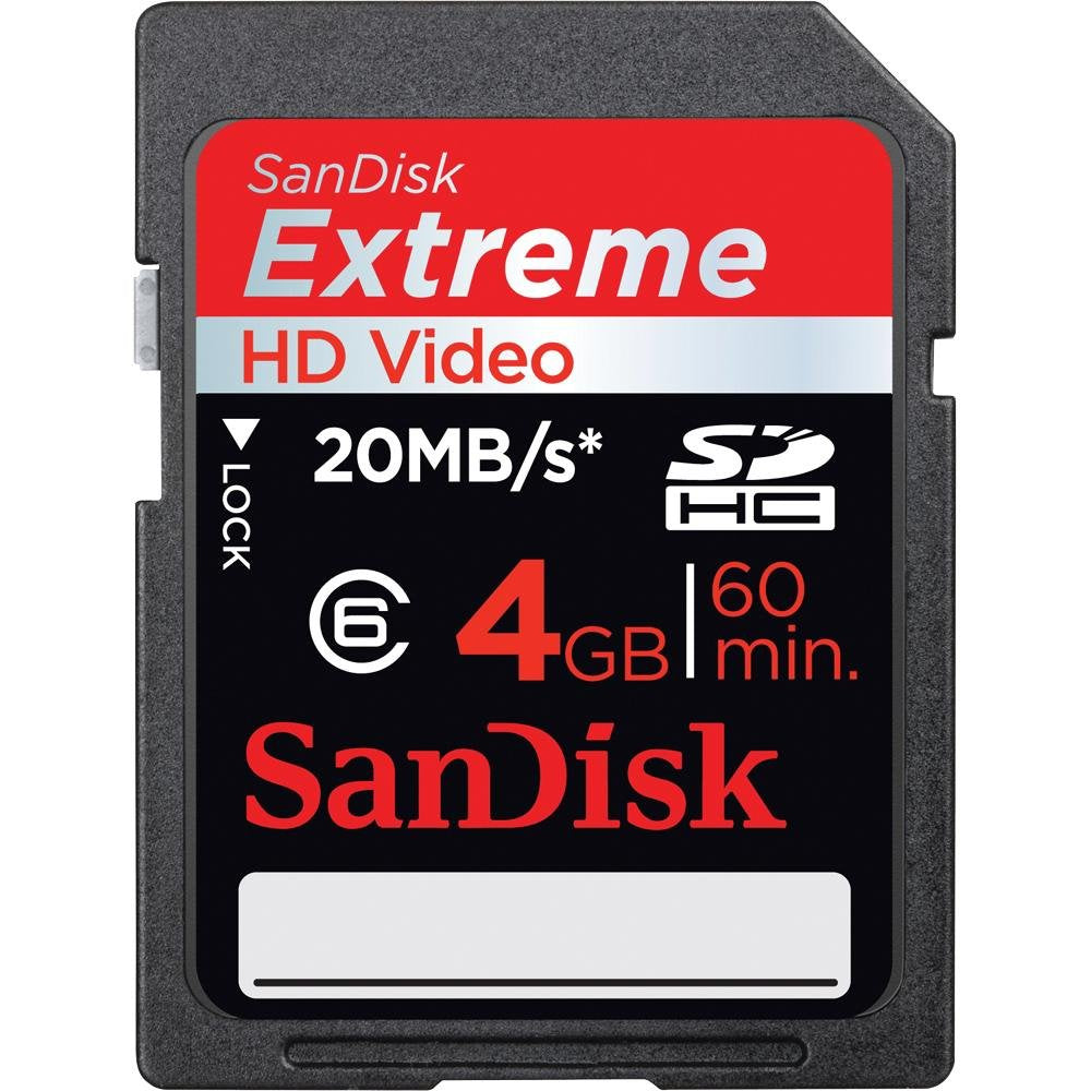 Sandisk 4GB Extreme III SDHC SD Card (SDSDRX3-4096-A21)
