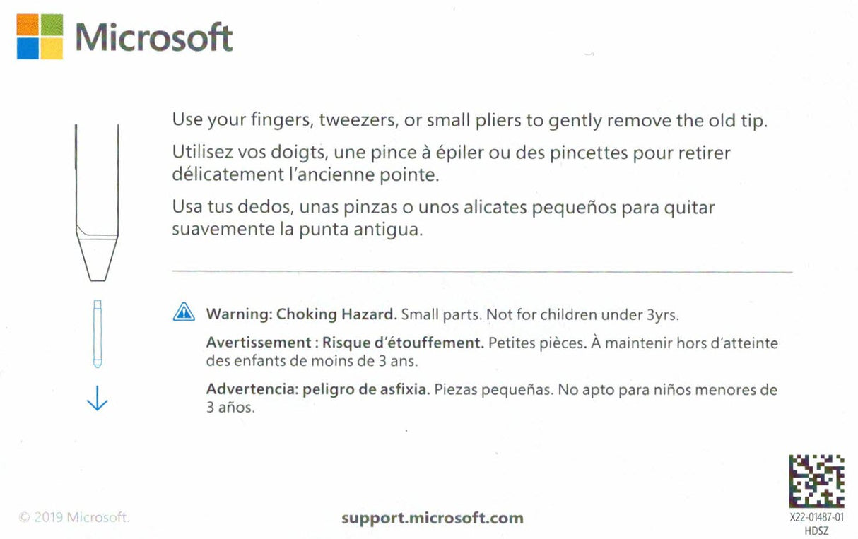 Microsoft Surface Pen Tips Replacement Kit (Original HB Type) for Surface Pro, GO, Laptop, and Book (Pack of 3 Tips)