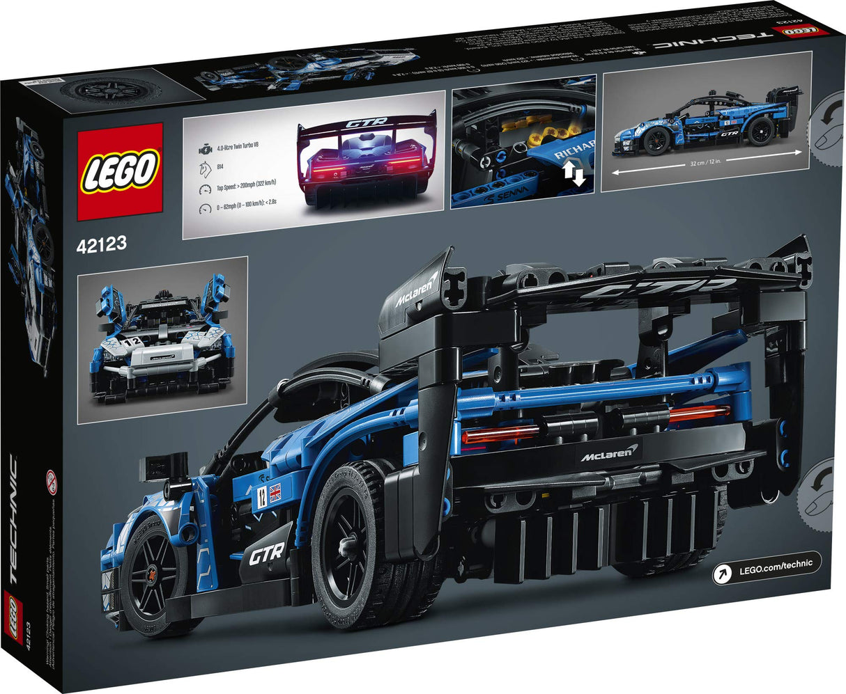 LEGO Technic McLaren Senna GTR 42123 Toy Car Model Building Kit; Build and Display an Authentic McLaren Supercar, New 2021 (830 Pieces) (Open Box,Like New)