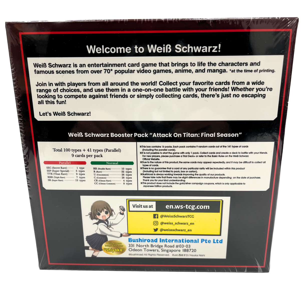 Weiss Schwarz: Attack On Titan: Final Season Booster Box