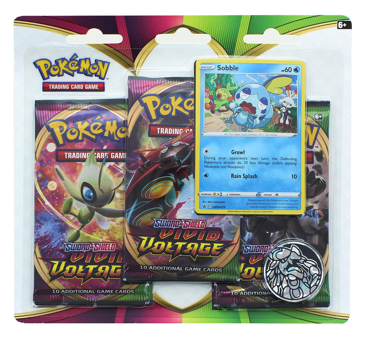 Pokemon TCG: Sword & Shield-Vivid Voltage Three-Booster Blister, Multi (175-80753)