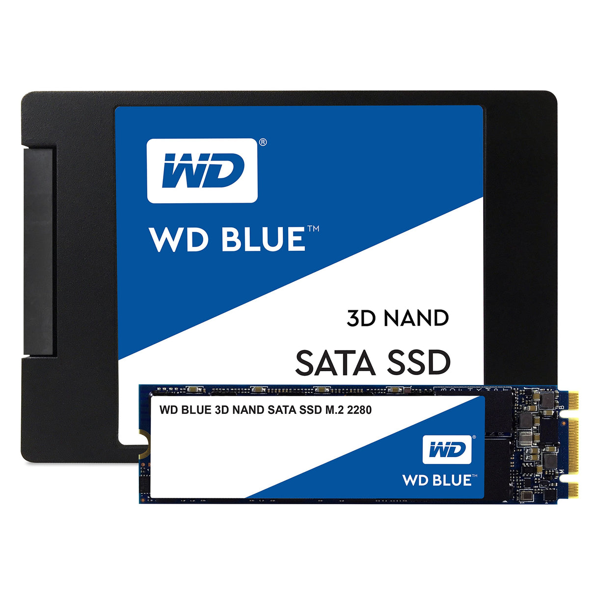 WD Blue 3D NAND 250GB Internal PC SSD - SATA III 6 Gb/s, M.2 2280, Up to 550 MB/s - WDS250G2B0B