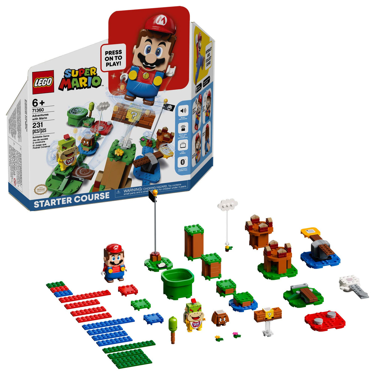 LEGO Super Mario Adventures with Mario Starter Course 71360 Building Kit, Interactive Set Featuring Mario, Bowser Jr. and Goomba Figures, New 2020 (231 Pieces)