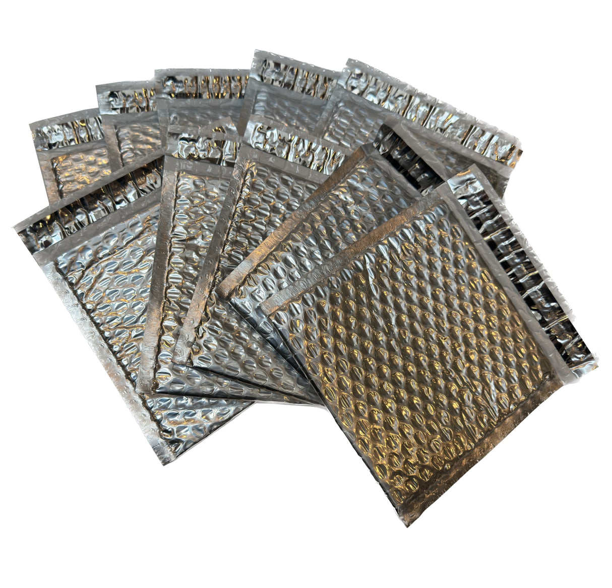 BlueProton Silver Metalized Poly Bubble Mailers, 6" x 6.5" (10 Pack)