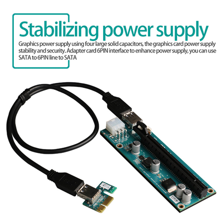 BlueProton ARGtek PCI-E 1x to16x Riser Card with 60cm USB 3.0 (Made by Foxconn) x8 Pack