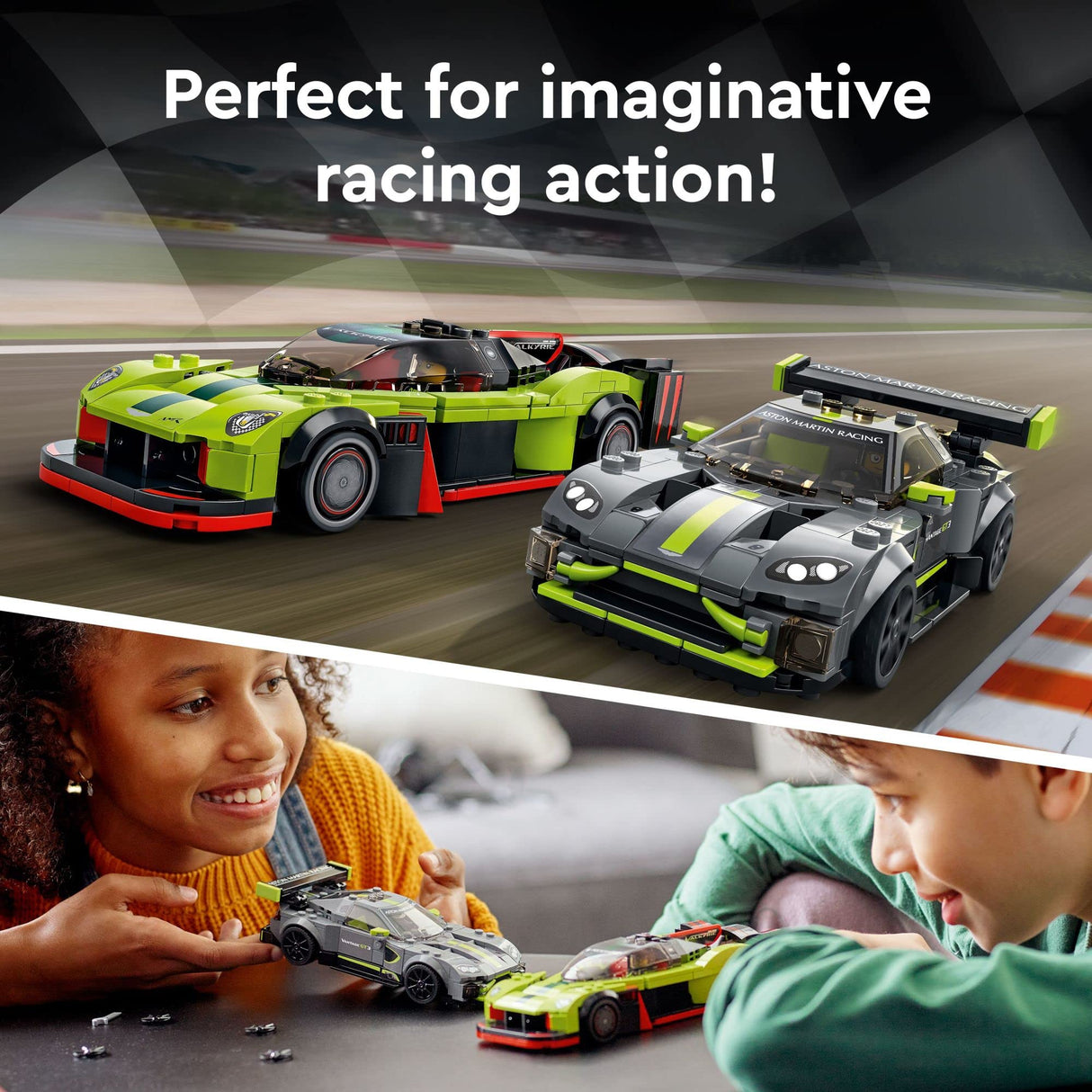 LEGO Speed Champions Aston Martin Valkyrie AMR Pro and Aston Martin Vantage GT3 76910 Building Kit for Kids Aged 9+ (592 Pieces) (Like New, Open Box)