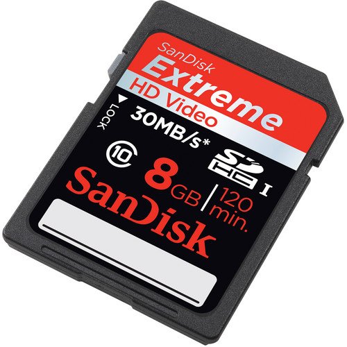 Sandisk 8GB Extreme SDHC Card Class 10 (SDSDRX3-8192-A21)