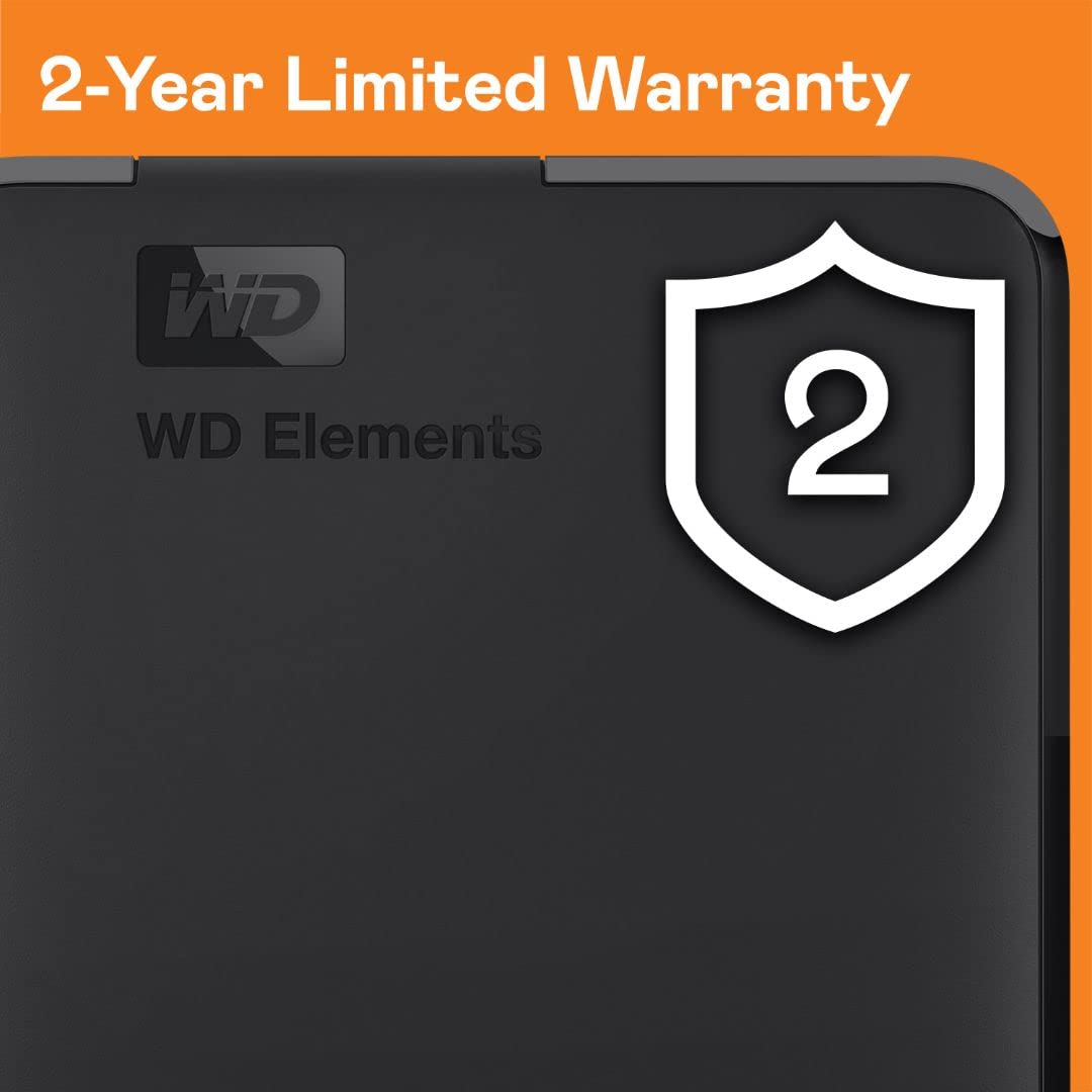 Western Digital 2TB Elements Portable HDD, External Hard Drive, USB 3.0 for PC & Mac, Plug and Play Ready - WDBU6Y0020BBK-WESN (Open Box, Like New)
