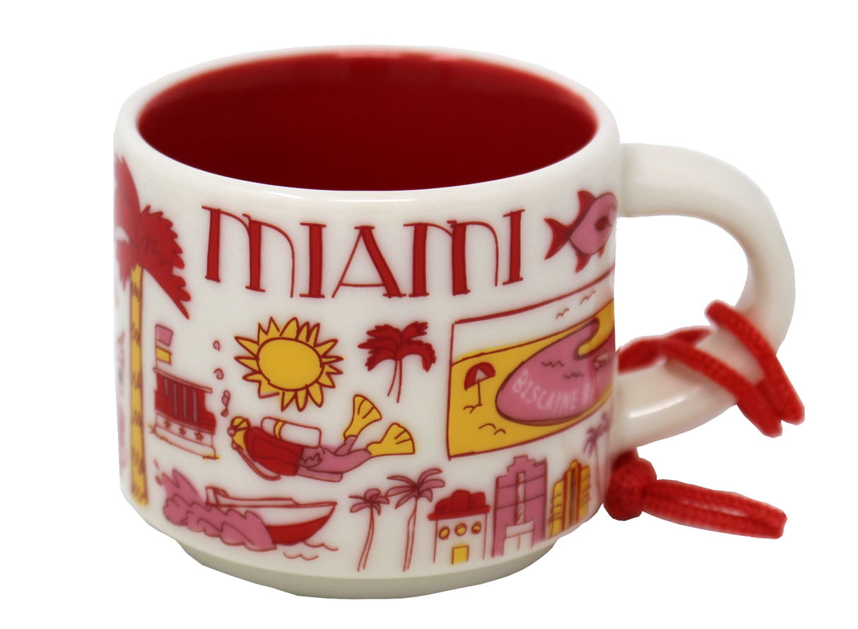 Starbucks Miami Been There Collection Ceramic Coffee Demitasse Ornament 2 Oz