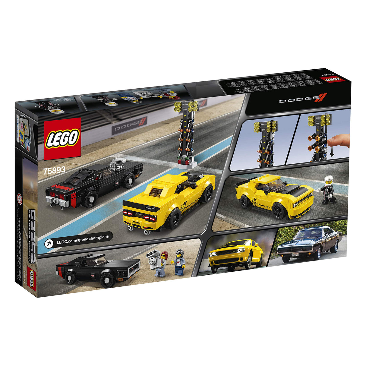 LEGO Speed Champions 2018 Dodge Challenger SRT Demon and 1970 Dodge Charger R/T 75893 (478 Piece)