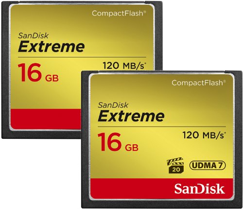 SanDisk 16GB Extreme CF Card 2-Pack (SDCFXS2-016G-X46)