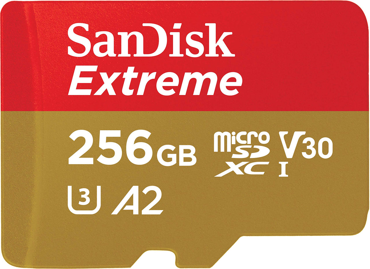 SanDisk 256GB Extreme microSD UHS-I Card with Adapter - U3 A2 - SDSQXA1-256G-GN6MA